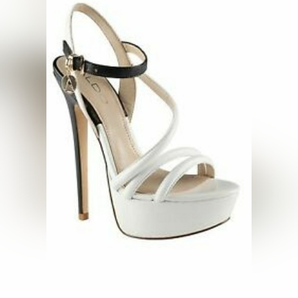 Aldo Nomble Size 8 Black & White Heel - Picture 1 of 5